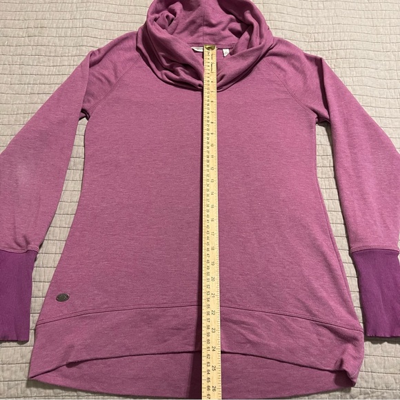 Athleta Heather Purple Tranquility Cowl Neck Athletic Sweater Small - Picture 4 of 10